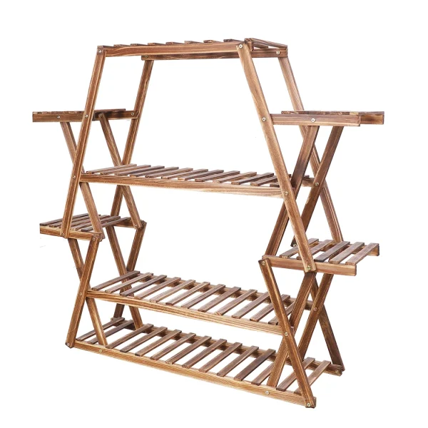 Large Triangular Wood Plant Stand Indoor 6 Tier Flower Pot Holder Shelf Corner Display Rack Organizer Shelves - Image 5