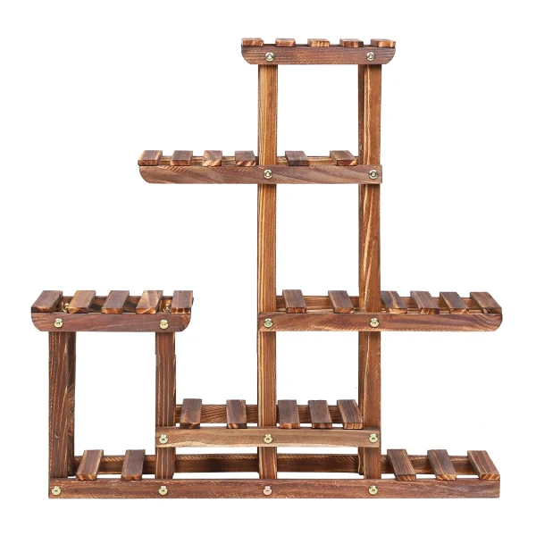 Multi-tiered Plant Stand 6 Tiers Pine wood Succulent Pots Planter-Indoor/Outdoor Display Rack - Image 4