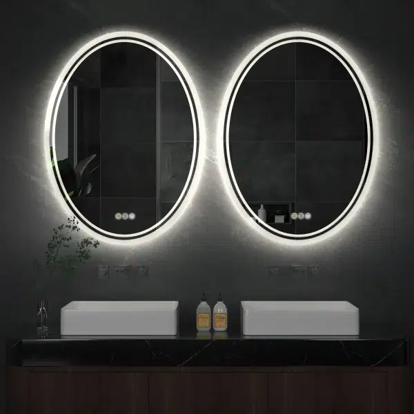 Modern Round LED Vanity Bathroom Mirror - Anti-Fog Dimmable Dimmable Makeup Mirror Touch Control - Image 8