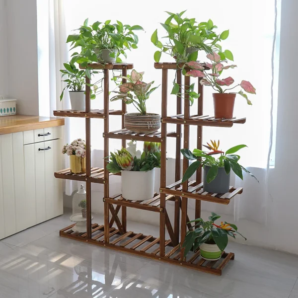 Multi-Tier Wood Plant Stand 46"-Holds Up to 16 Pots-Indoor/Outdoor - Image 6